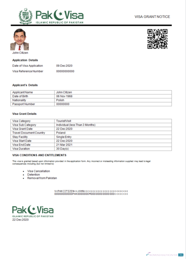 Download Pakistan e visa in Word and PDF template Photoshop template